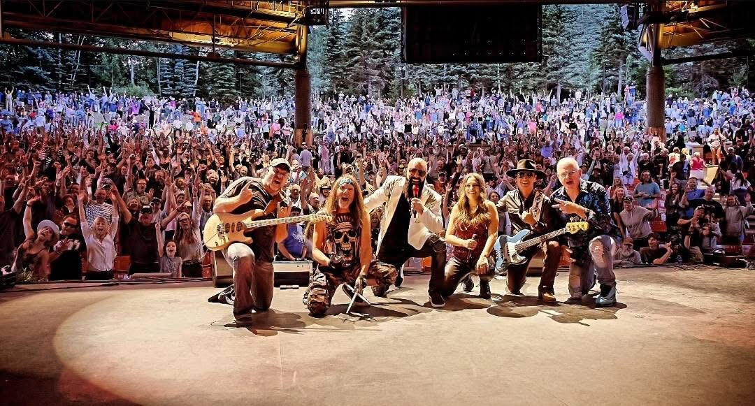 Those Crazy Nights crowd from stage at Gerald Ford Amphitheater in Vail, CO Those Crazy Nights crowd from stage at Gerald Ford Amphitheater in Vail, CO
